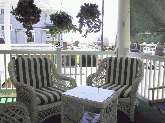 The porch with its view of the ocean.